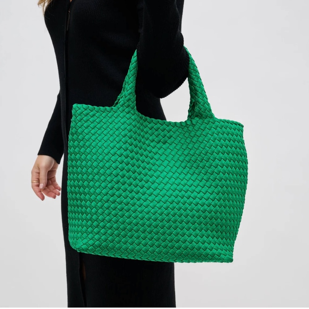 Green Woven Tote Bag